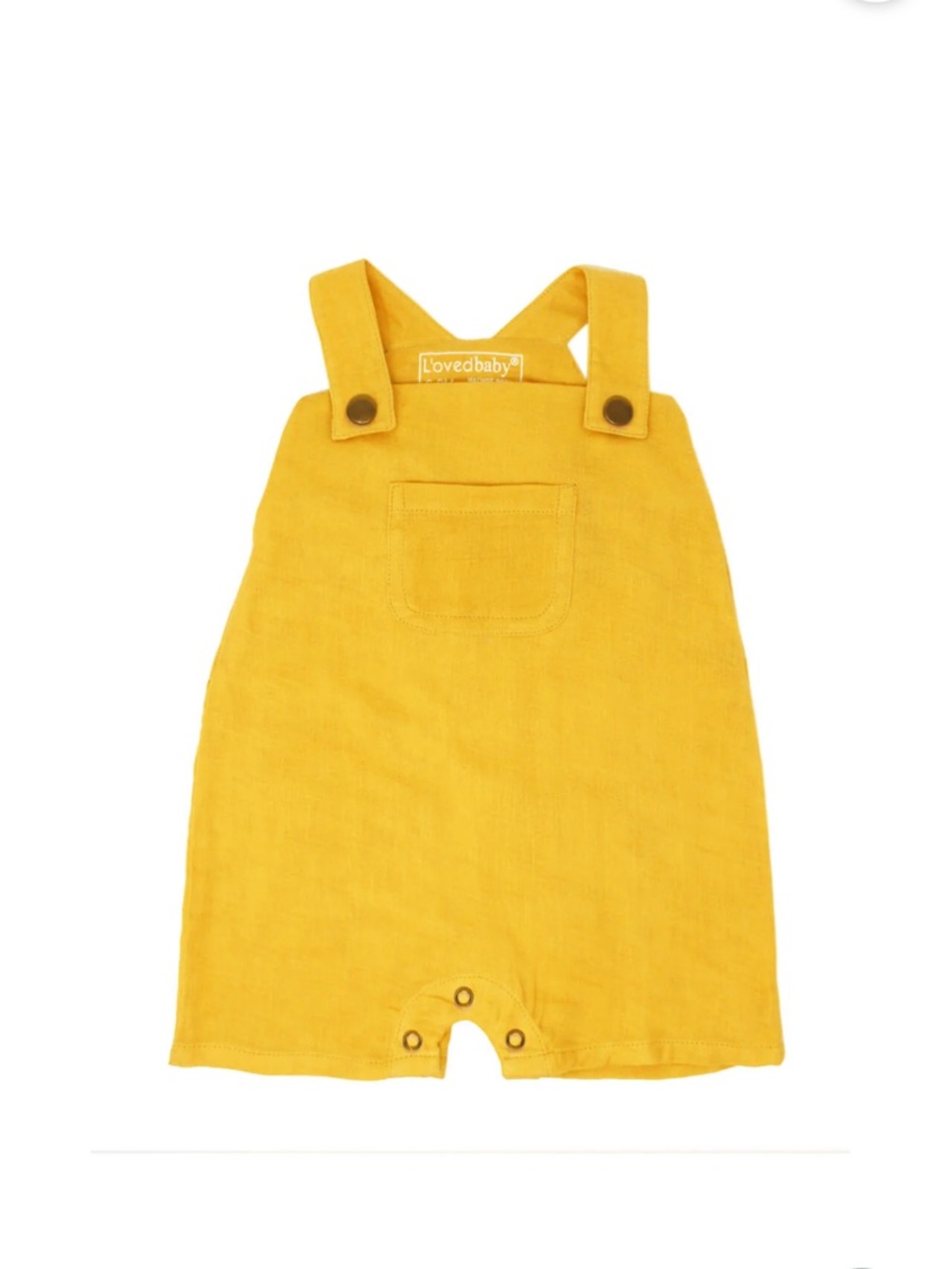 6-9m NWT L'ovedbaby Organic Muslin  Kids Overall-Saffron Yellow